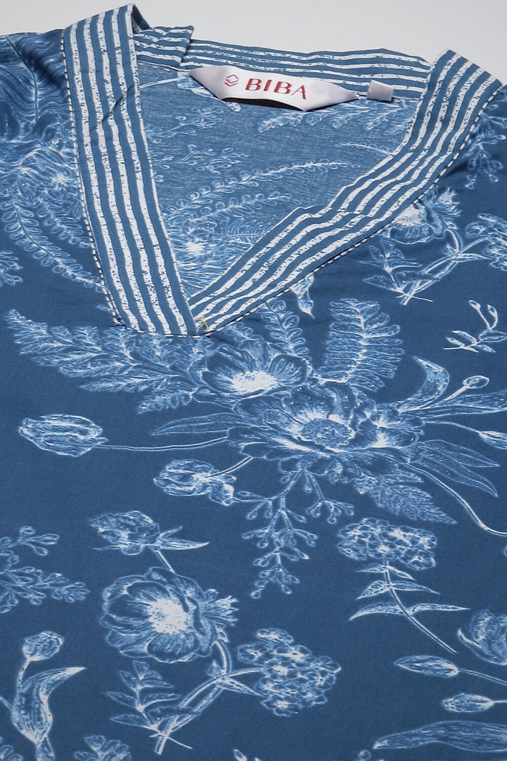 Indigo Cotton Straight Kurta Cross Yoke Salwar 2 Piece Set image number 5