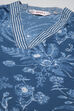 Indigo Cotton Straight Kurta Cross Yoke Salwar 2 Piece Set image number 5
