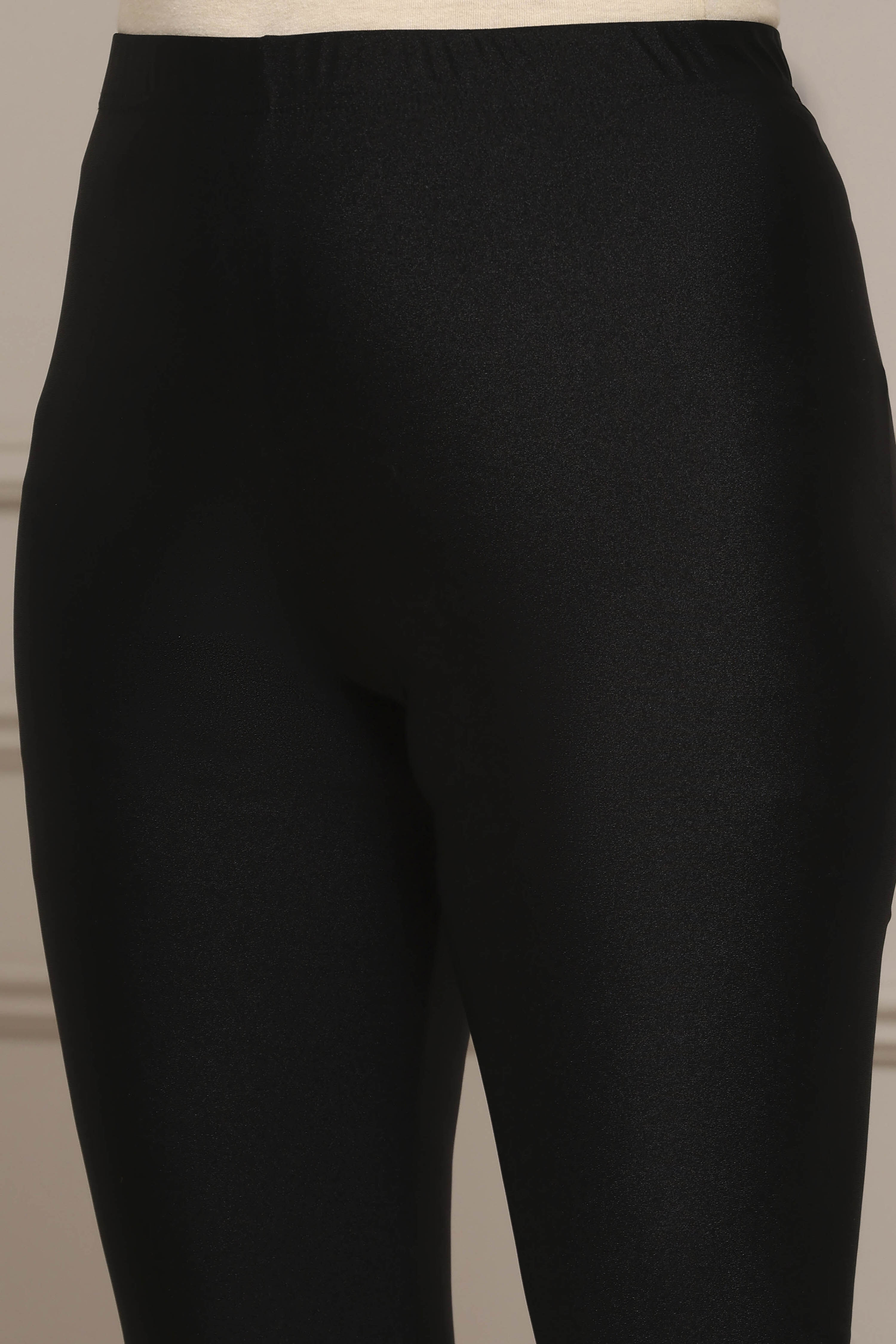 Black Nylon Blend Leggings image number 1