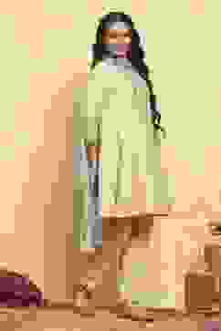 Beige Viscose Blend Kalidar Suits image number 5