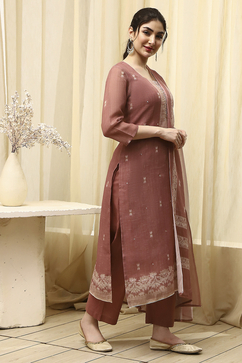 Coral Tissue Jamdani Unstitched Suit Set image number 6