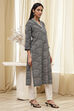 Black Straight Kurta image number 4