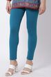 Teal Cotton Blend Solid Anklets image number 2