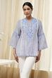 Blue Straight Short Kurta image number 5