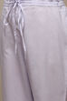 White & Pink Cotton Gathered Kurta Pants Suit Set image number 3