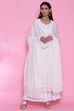 Off White Cotton Chikankari Embroidred Dupatta image number 2