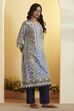 Blue Cotton Straight Kurta image number 3