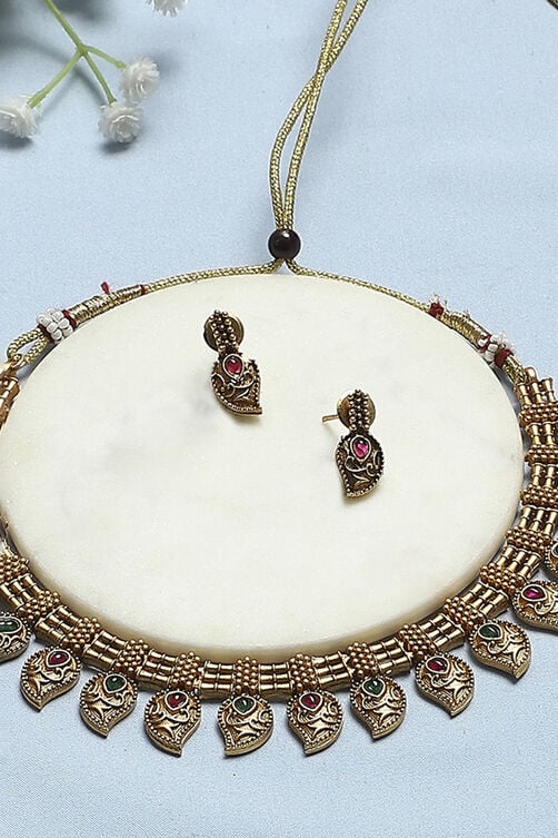 Red Green Alloy Necklace Set image number 5