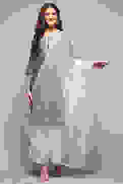 White Nylon Embroidered Dupatta image number 3