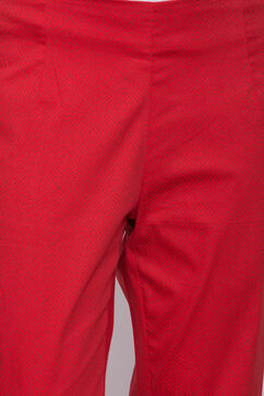 Red Cotton Printed Pants image number 1