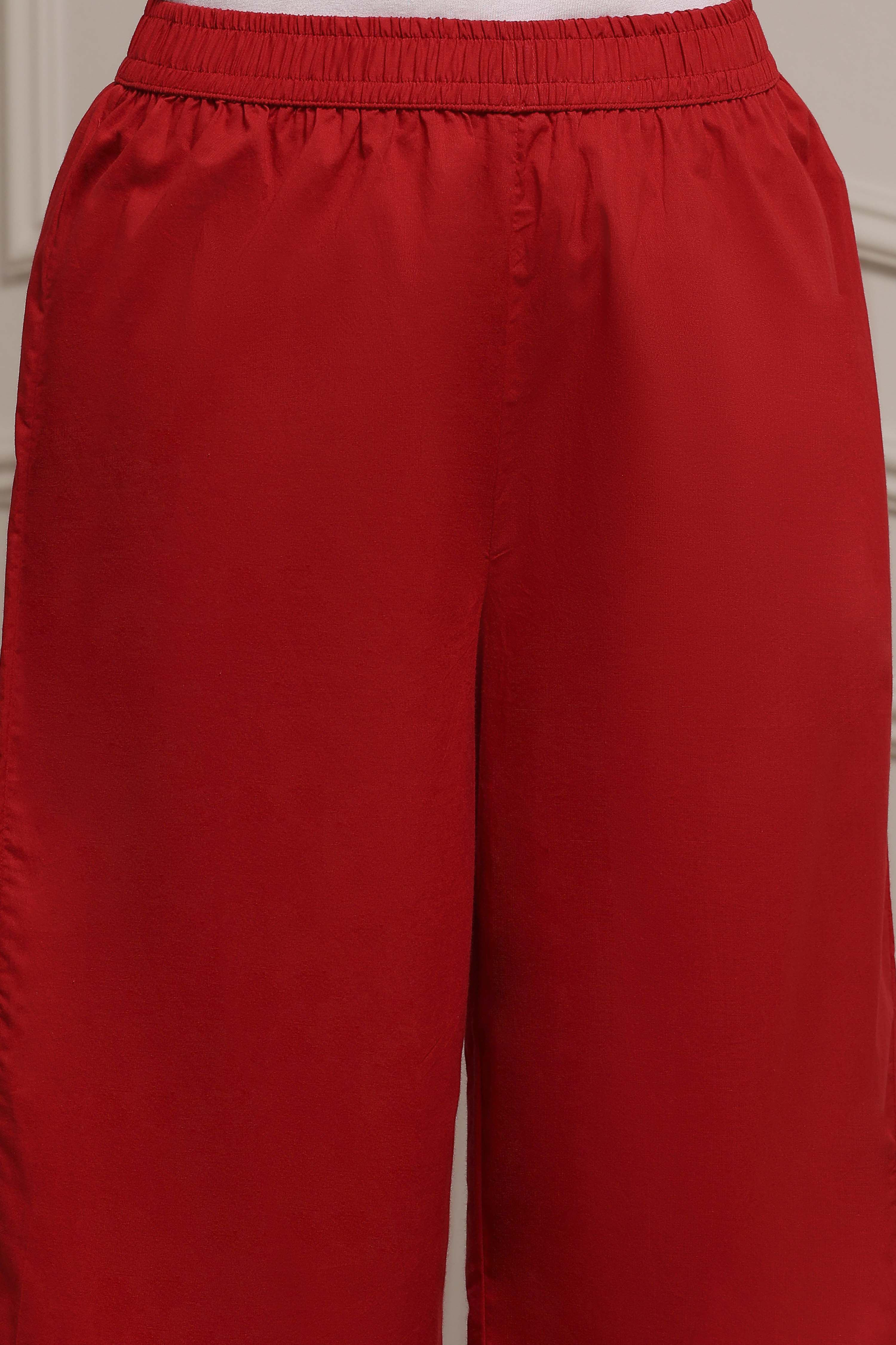 Red Polyester Kalidar Printed Suit Set image number 2