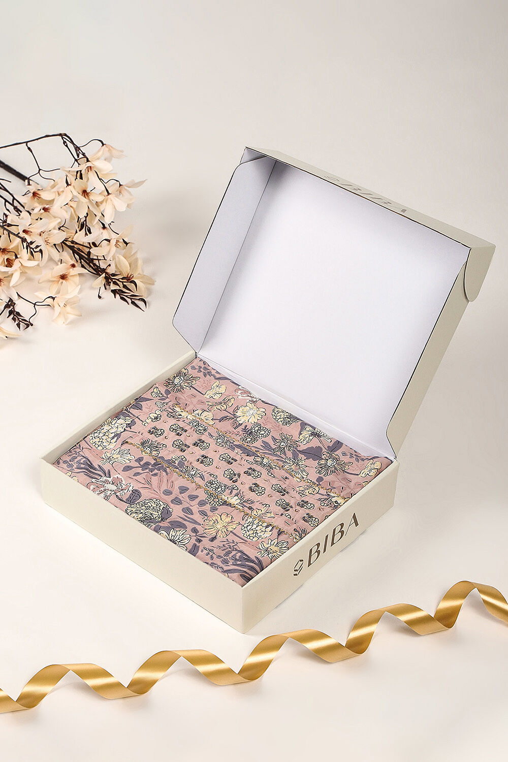 Purple Cotton Printed Embroidered Unstitched Suit Set image number 0