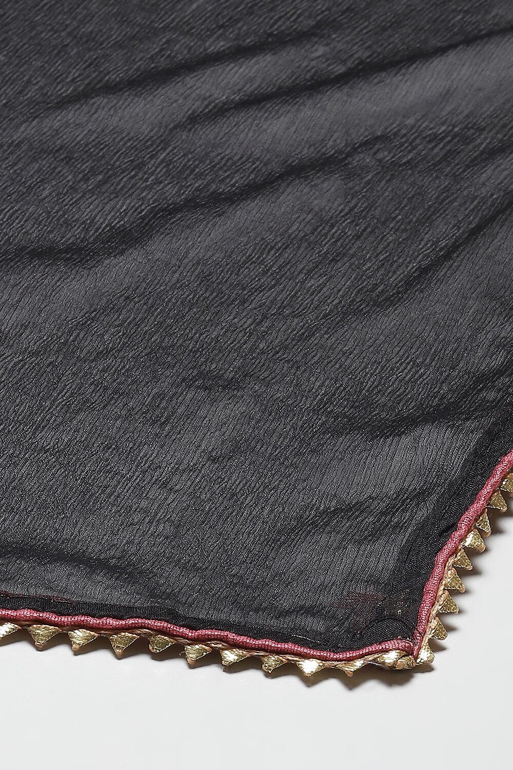 Black Crepe Unstitched Suit Set image number 3