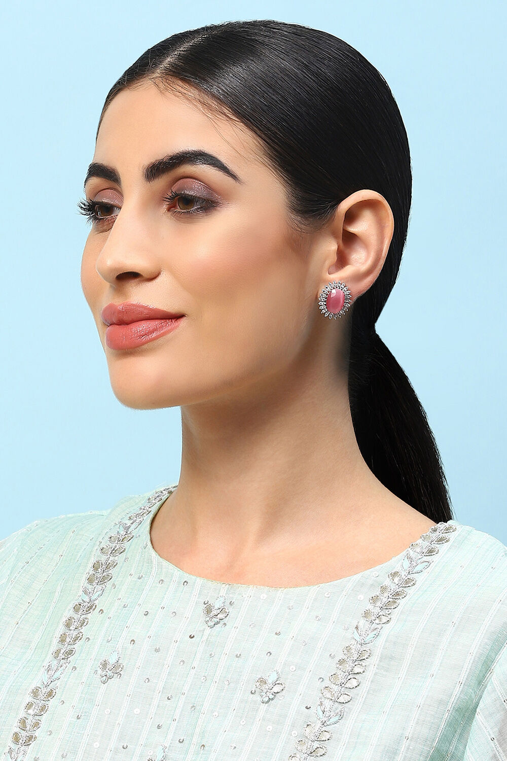 Light Pink Brass Earrings image number 3