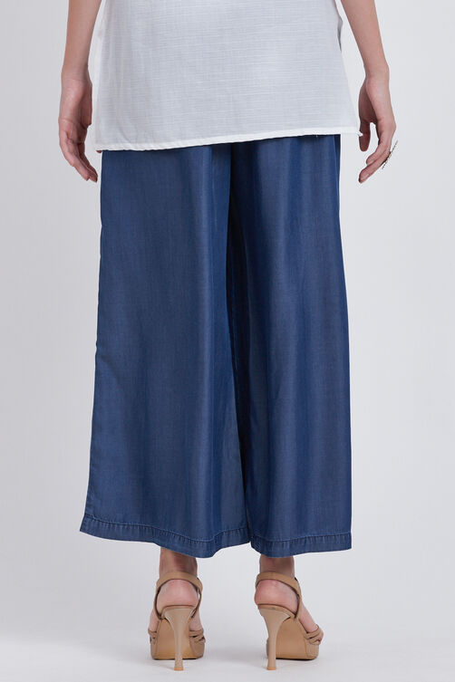 Denim Blue Tencel Palazzo image number 4