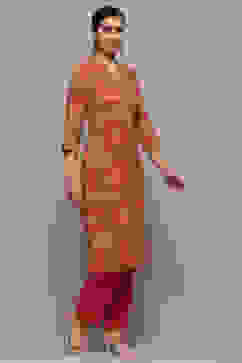 Red Rayon Straight Kurti image number 4