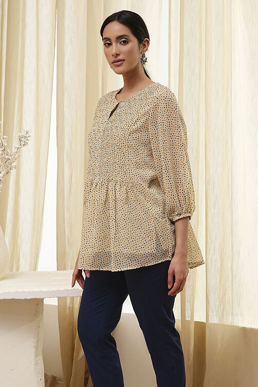 Beige Straight Kurta image number 2
