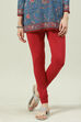 Camel Cotton Blend Solid Churidar image number 3