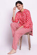 Dark Pink Cotton Printed Loungewear Set image number 4