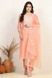 Baby Pink Chanderi Unstitched Suit Set image number 7