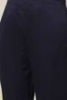 Navy Blue Poly Viscose Straight Kurta Slim Pant Suit Set image number 3