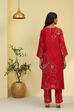 Black Floral Printed Straight Kurta Set image number 4