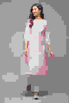 Pink Viscose Straight Printed Kurta image number 1