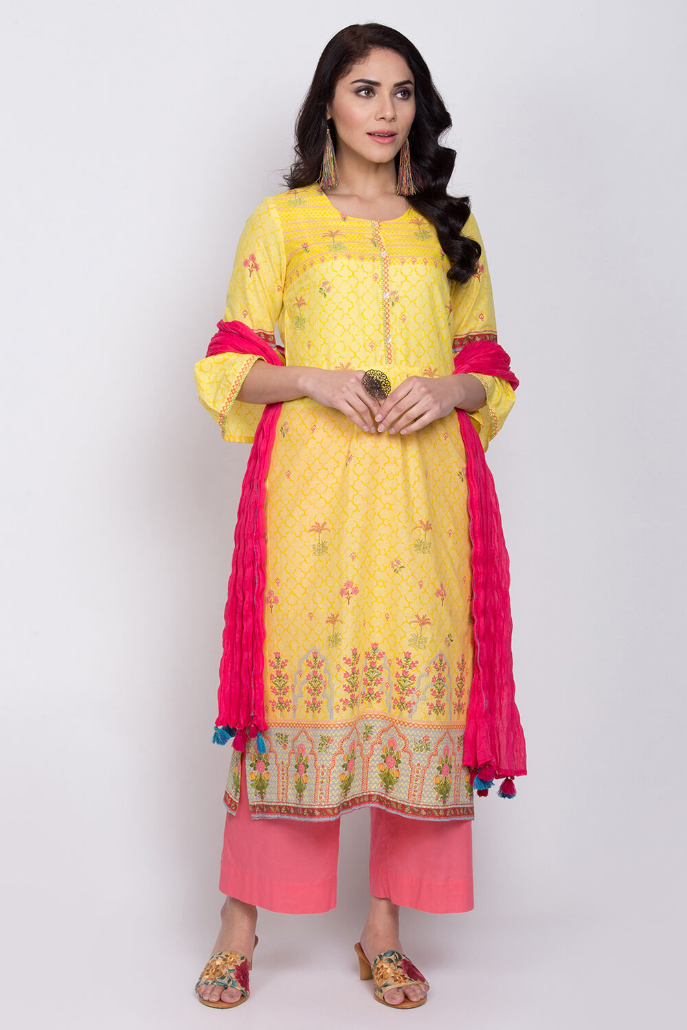 Yellow Straight Kurta image number 5