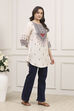 Ecru LIVA Straight Printed Kurti image number 4