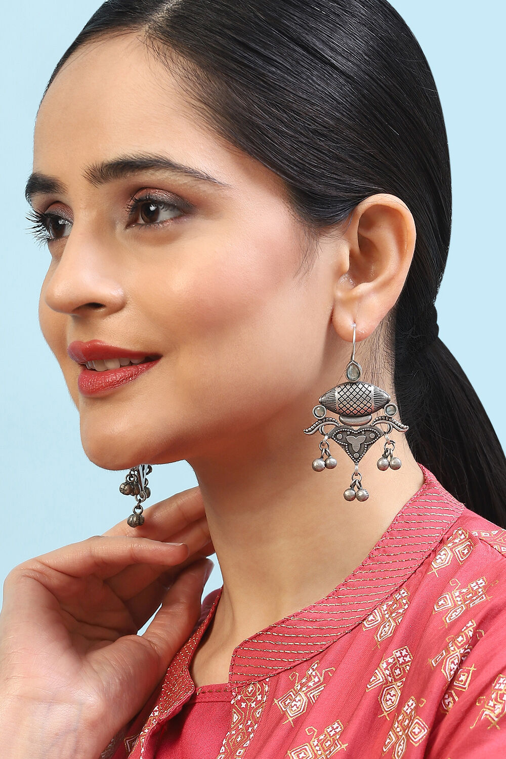 Light Green Brass Earrings image number 3