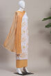 Green Cotton Printed Embroidered Unstitched Suit Set image number 4