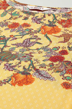 Yellow Rayon flax Asymmetric Kurta Palazzo Suit Set image number 1
