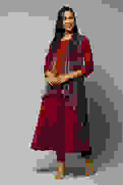 Maroon Acrylic 2 Piece Set image number 2