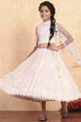 Blue Viscose Embroidered Kalidar Lehenga Set image number 0