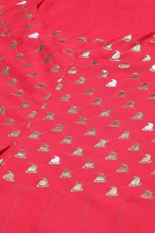 Fuschia Rayon Straight Kurta Pant Suit Set image number 1