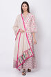 Peach Cotton Straight Kurta Sharara Suit Set image number 0