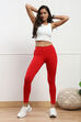 Off White Cotton Lycra Leggings image number 0