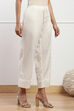 Off White Cotton Regular Solid Palazzo image number 3