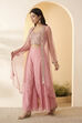 Yellow Solid Viscose Rayon Kalidar Kurta Set with Sharara image number 2