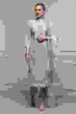 Blue Cotton Hand Block Print Unstitched Suit Set image number 1