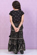 Red Art Silk Printed Short Top Lehenga Set image number 4