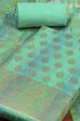 Firozi Chanderi Gold Motif Unstitched Suit Set image number 1