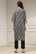 Grey Cotton Straight Yarndyed Kurta image number 3
