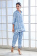Blue Rayon Geometric Printed Straight Kurta Set image number 3
