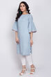 Blue Cotton Straight Kurta image number 2
