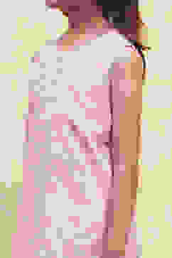 Pink and White Cotton Printed Straight Suit Set image number 1