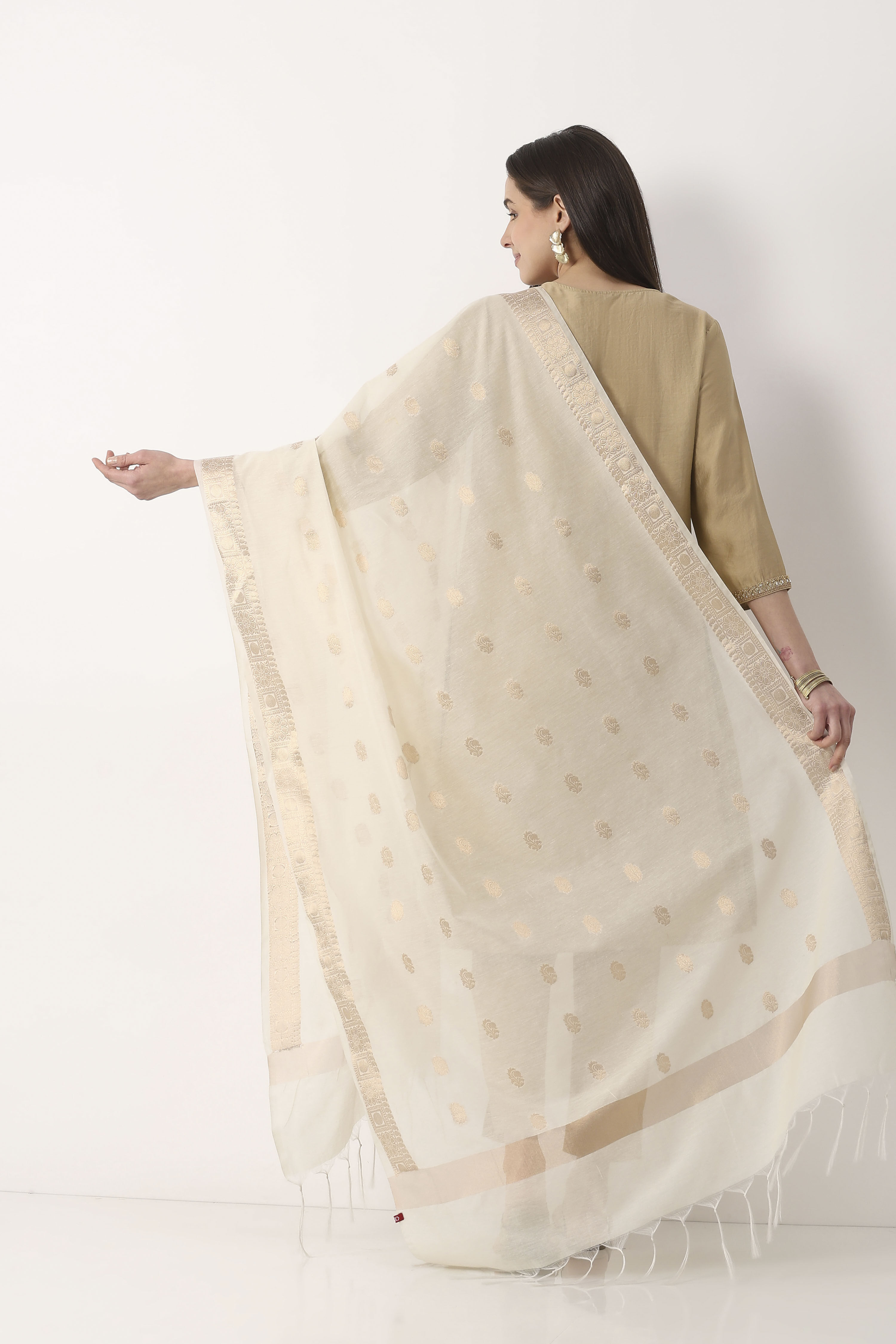 Copper Art Silk Dupatta image number 2