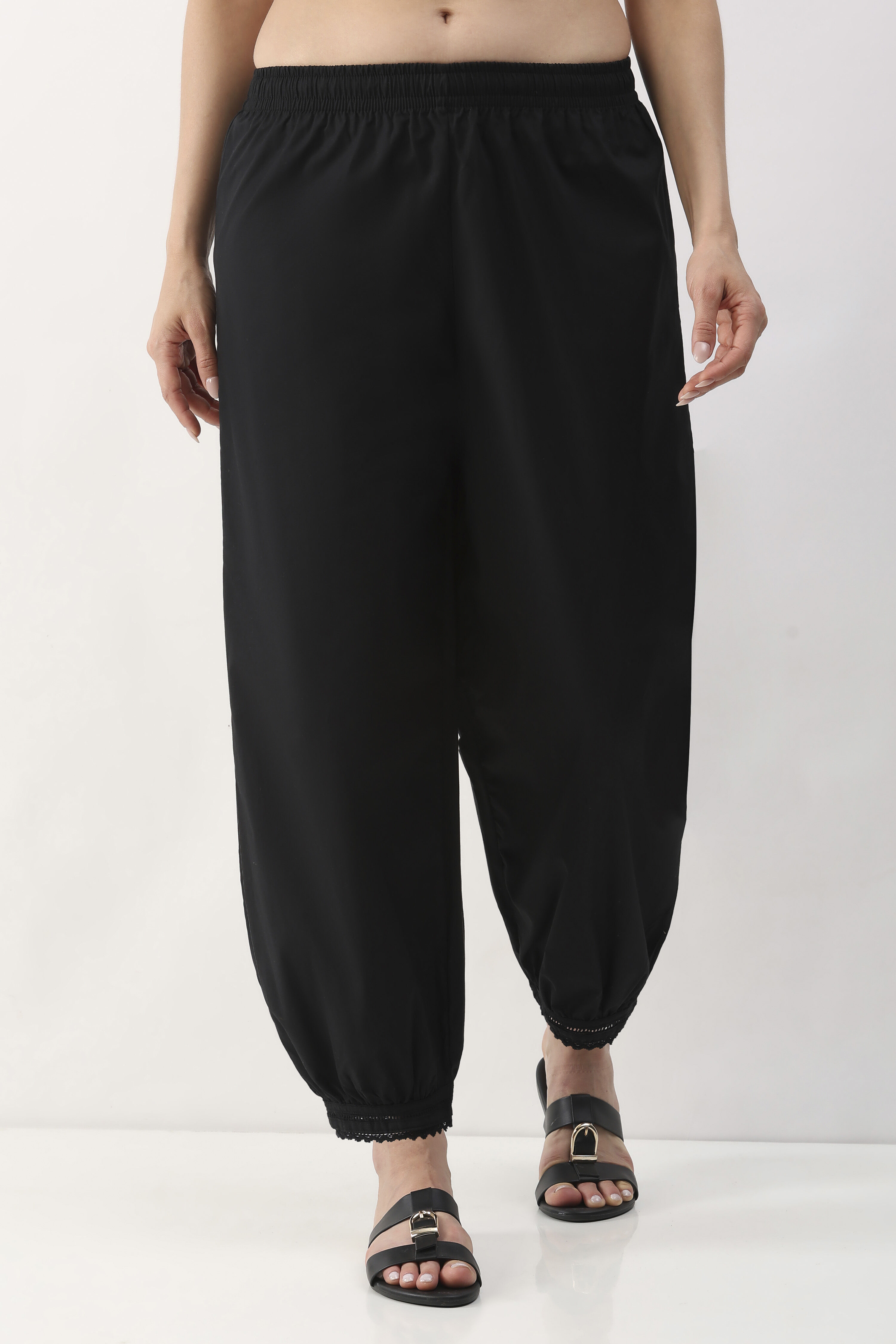 Black Cotton Regular Salwar image number 4