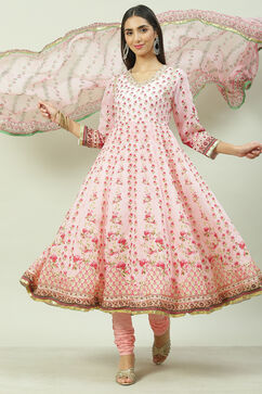 Pink Straight Kurta Churidar Suit Set image number 7