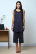 Black Cotton Fusion Wear Set image number 6
